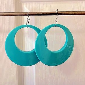70’s Vintage Dangly Teal Hoops